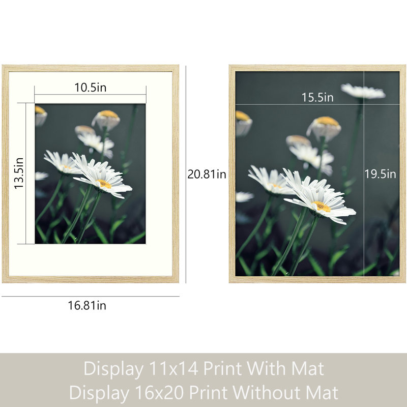 Charli Picture Frame with Mat, Beige