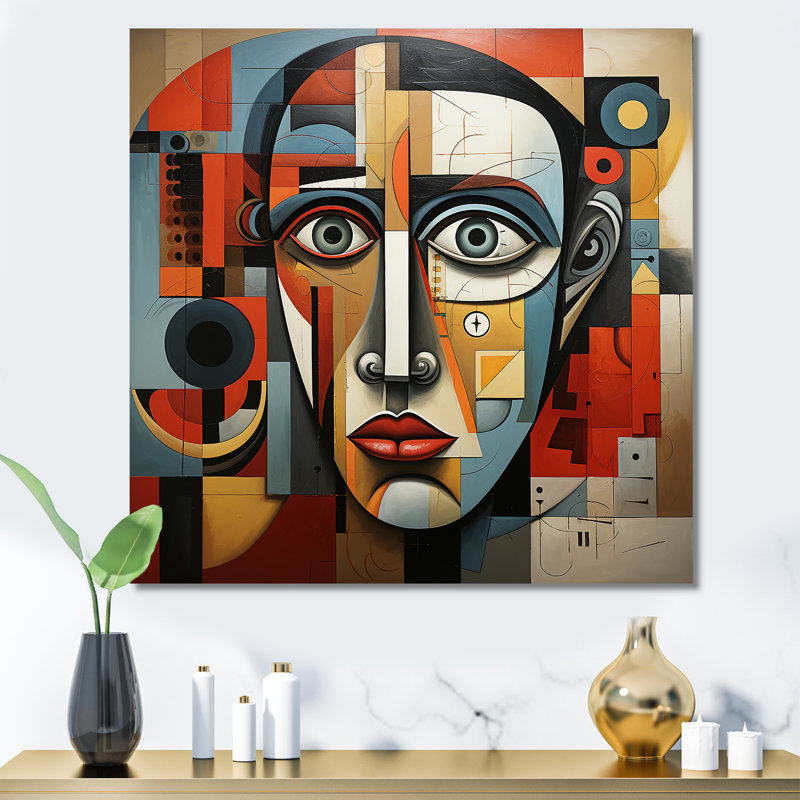 «Pablo Picasso Cubism Portrait I - Modern Man», art mural, Toile tendue, H 36 po x l 36 po x P 1,5 po