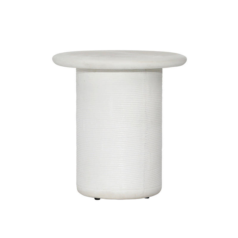 Table de bout en béton Rosemma, blanc