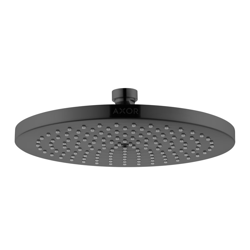AXOR Starck Shower Head 240 1-Jet, 2.5 GPM, 1.75 GPM, Polished Black Chrome