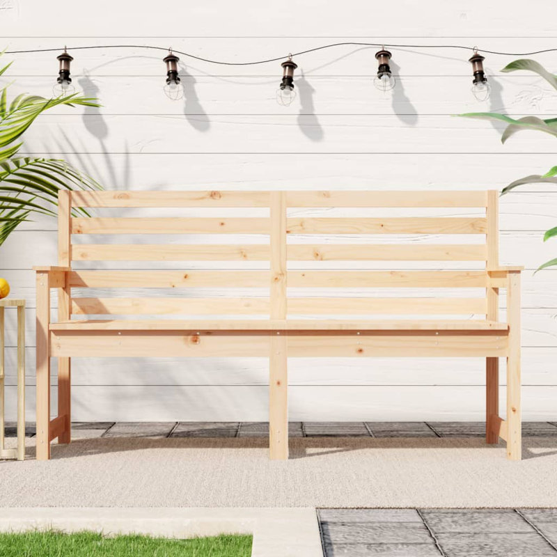 Franklinville Solid Wood Outdoor Bench, Natural