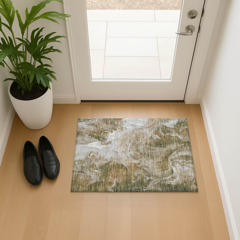 Premium Machine Washable Mehara AMF1687 Abstract Rug, Rectangle 1'8" x 2'6"
