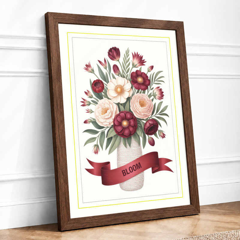 Bloom Botanical - Framed Print, A4 - 29.7 x 21.0 cm, Walnut