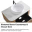 Meuble-lavabo mural cannelé de 30 po avec lavabo vasque en céramique, tiroir et porte-serviettes-620763010-620763020
