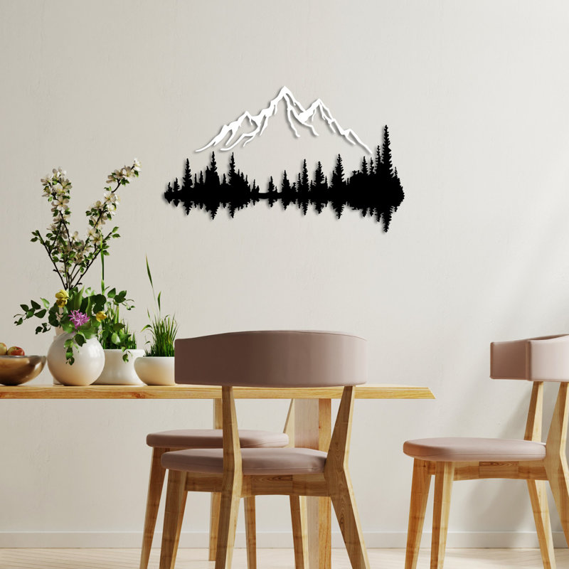 Élégant accessoire mural décoratif en métal, 20,5 po x 7,9 po | Fabrication 100% métal, épaisseur: 0,06 po | Blanc, poids léger de 1,6 lb | Conception murale facile à utiliser pour décorer une maison moderne