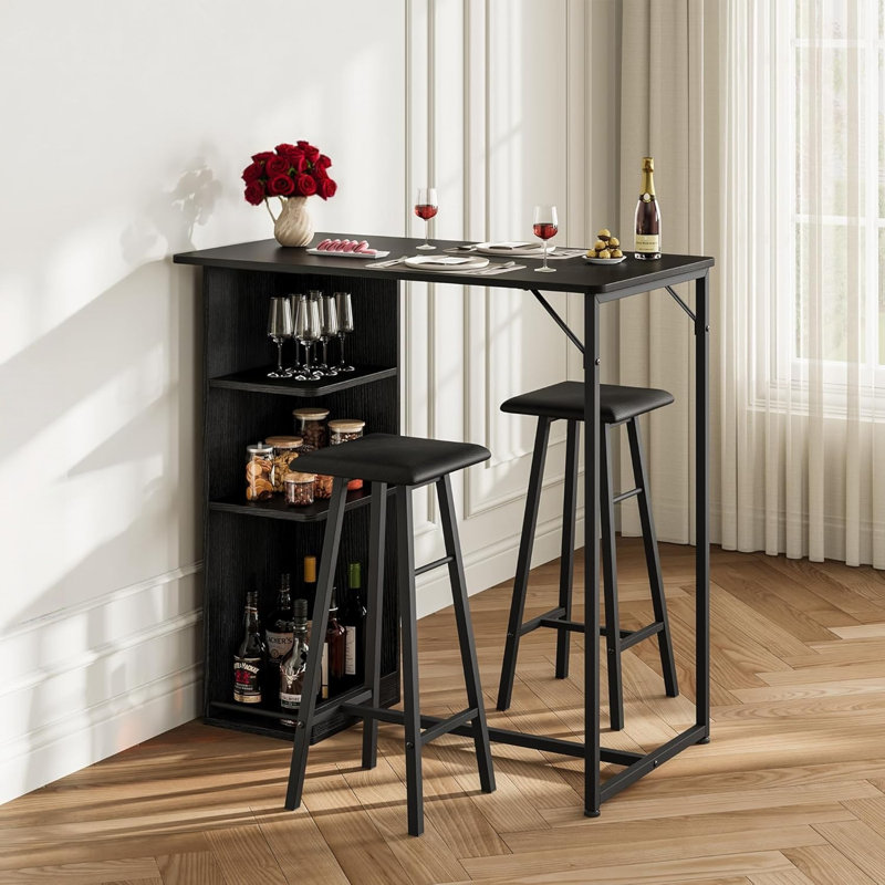 91.5cm Bar Set, Black