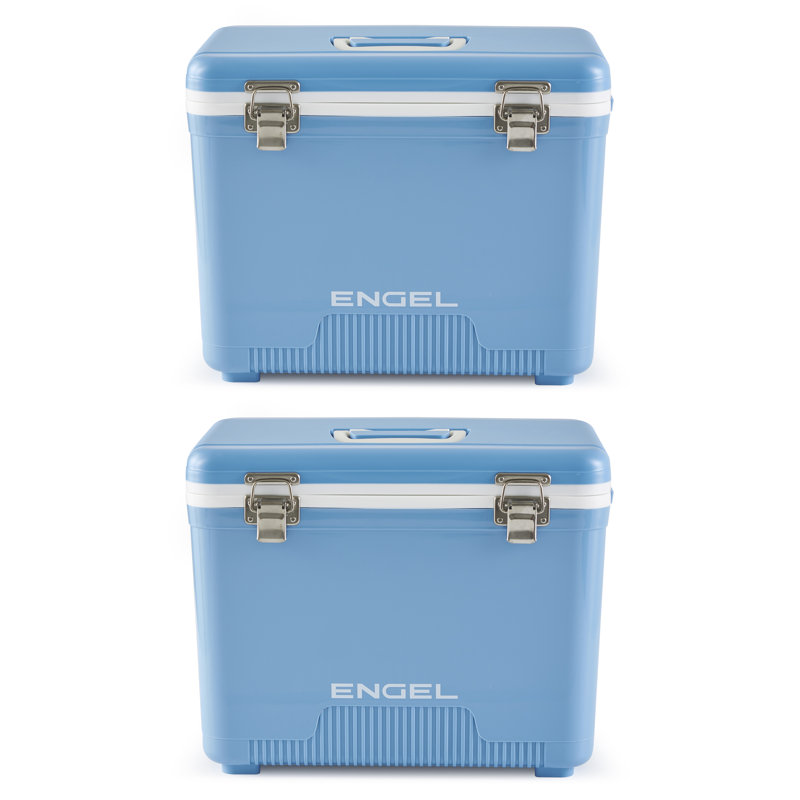 Engel 19 Quart Bait Dry Box Ice Cooler with Shoulder Strap, Arctic Blue