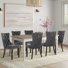 Albrah Tufted Faux Leather Wing Back Dining Chair