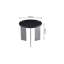 Table basse ronde en bois de chêne noir et métal - Décoration pratique en ajout chic