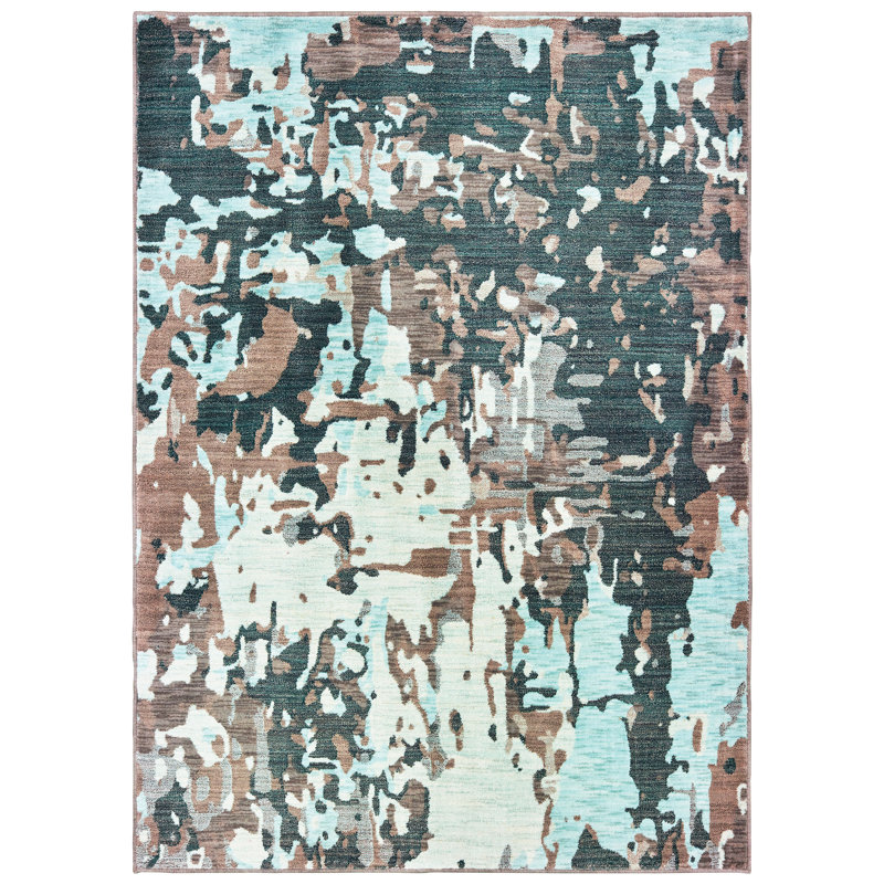 Tapis gris tissé à la machine Jovie, Rectangle 9 pi 10 po x 12 pi 10 po