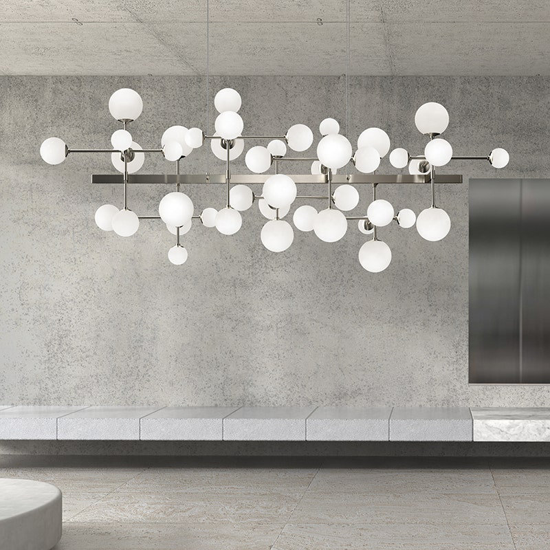 Nebula Satin Nickel 11-Light LED Globe Pendant