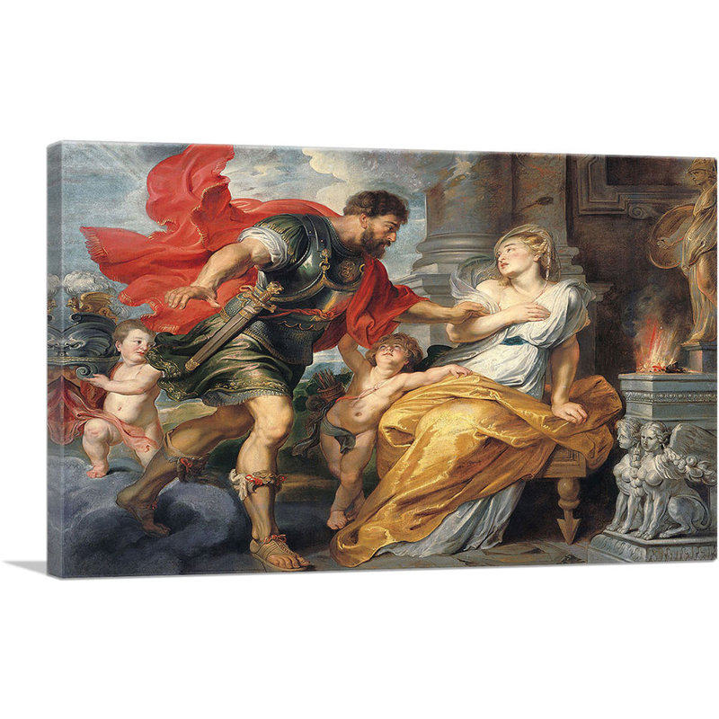 «Mars and Rhea Silvia» par Peter Paul Rubens, reproduction d'art sur toile tendue, H 12 po x l 18 po x 1,5 po