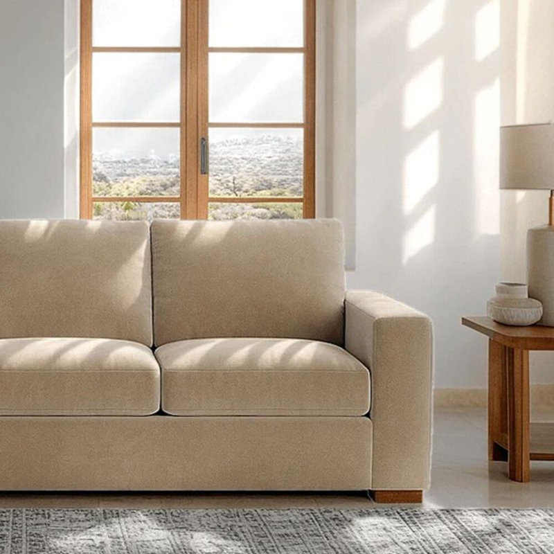 Couch Potato Sofa (95"), Performance Weave - Carrot