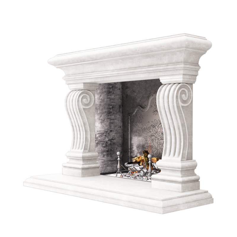 San Lazzaro Fireplace Surround, Travertine White