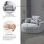 Fauteuil d'appoint pivotant, fauteuil demi-tonneau avec coussins et repose-pieds avec rangement