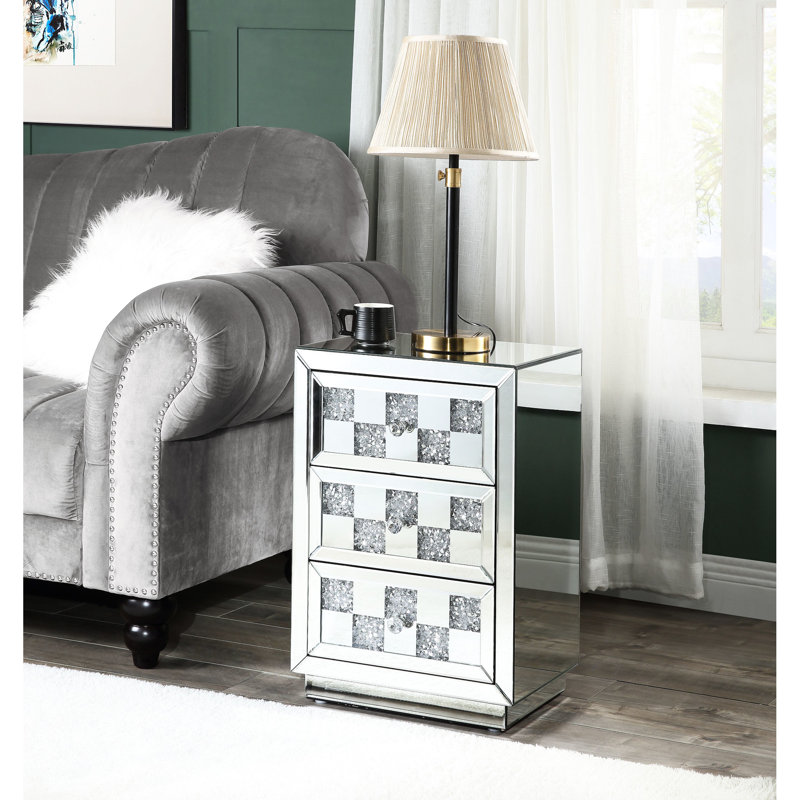Meuble télé Glamour Miroir et Faux Diamants