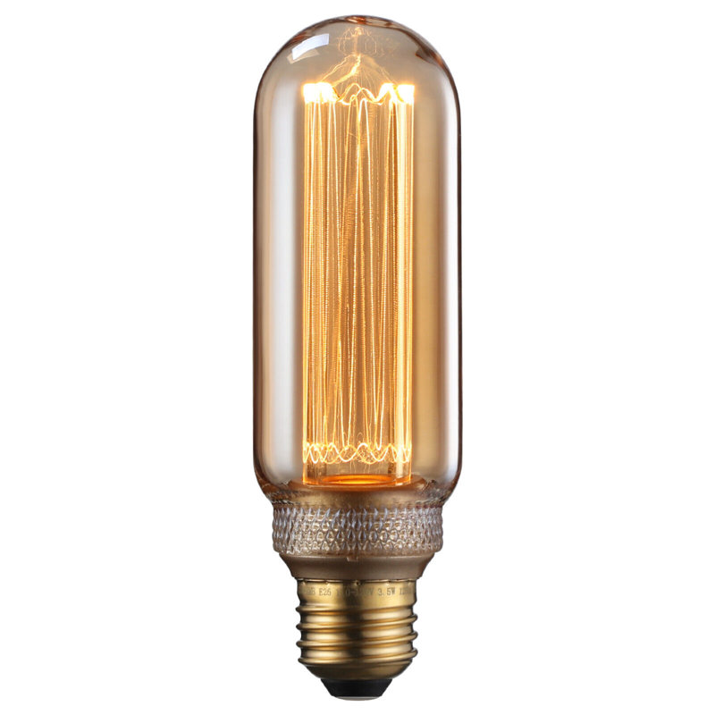 Ampoule Edison tubulaire à intensité variable de 3,5 W à DEL T14, culot E26, homologuée UL, verre ambré, chaleur douce 2000K