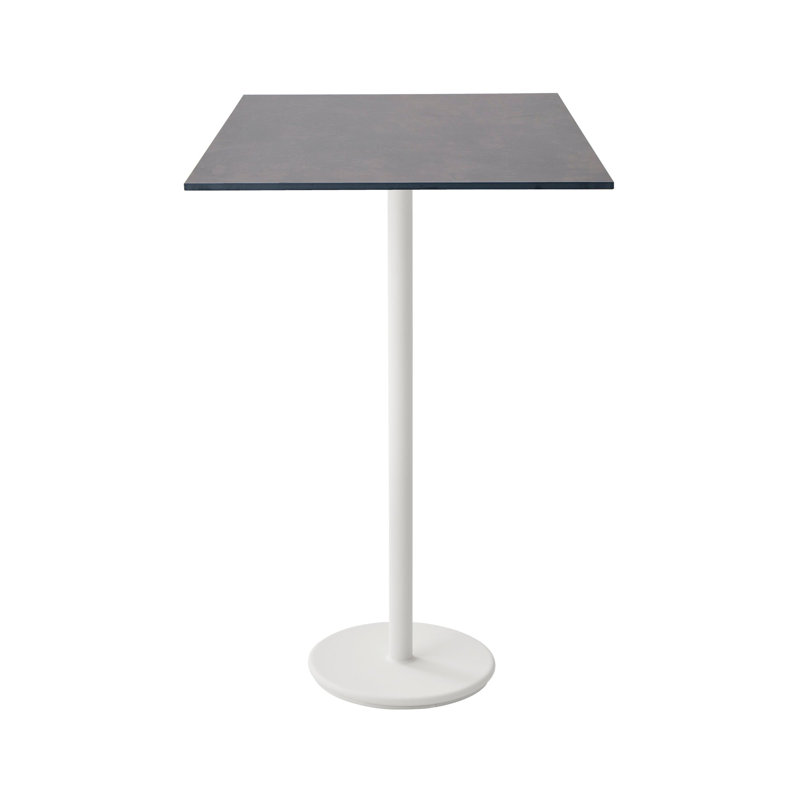 Go Outdoor Square Teak Bar Table, Lava Gray, 29.6" L x 29.6" H x 41" H