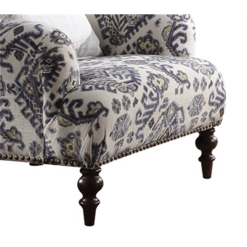 Chaise en tissu à motif Saira avec coussin