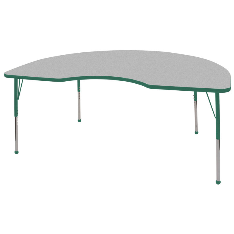 Table d'activité 48 "x 72" avec moulures en T et pieds réglables, Gris / vert, Standard Ball Glide