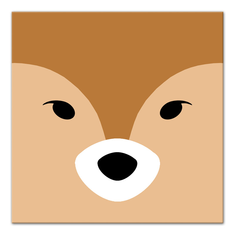 Deer Face - Wrapped Canvas Graphic Art, 12" H x 12" W x 1.25" D