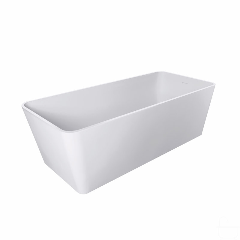 67 Inch Freestanding Solid Surface Soaking Bathtub