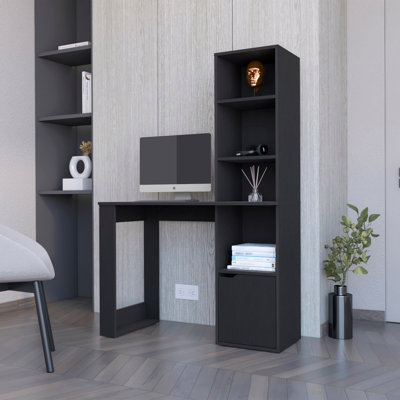 Broadmoor Computer Desk With 4-Tier Bookcase And 1-Door Cabinet(Desk)
