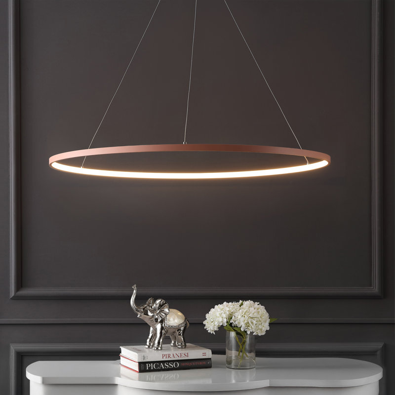 Odin 1-Light LED Unique / Statement Chandelier, 0.75" H x 34.88" W x 34.88" D, Matte Pink