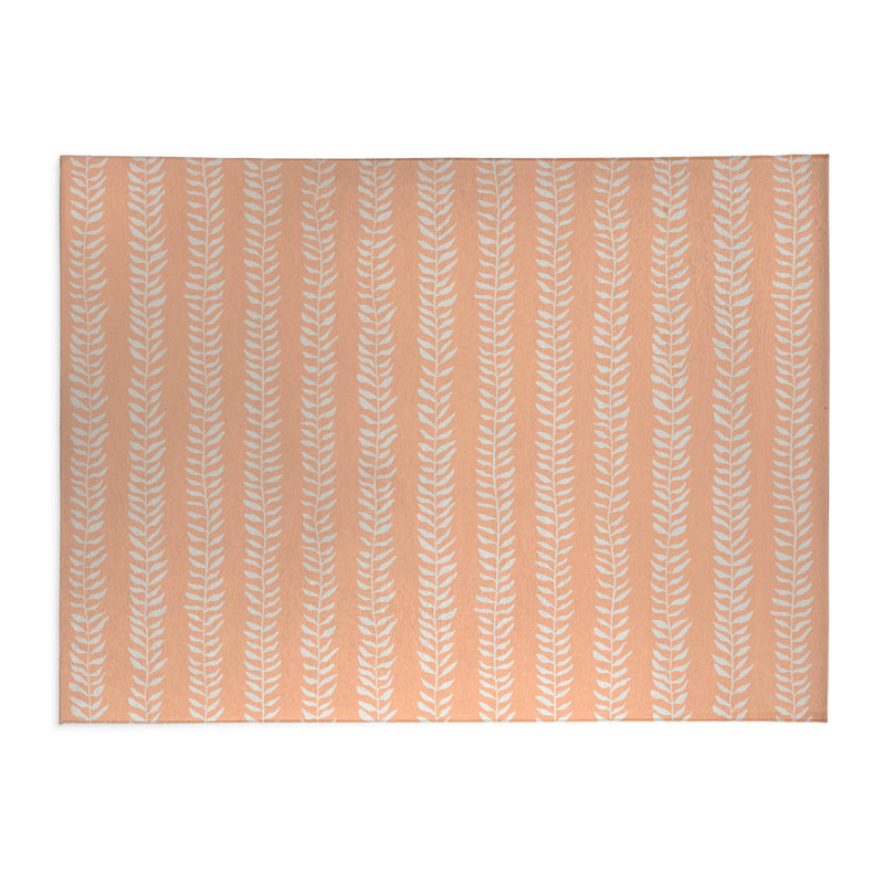 Mystic Ivy Kids Play Mat, Rectangle 3' x 5', Peach/Orange