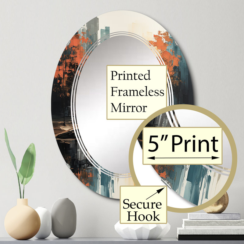 Limasol - Miroir mural moderne ovale, 30 po x 20 po