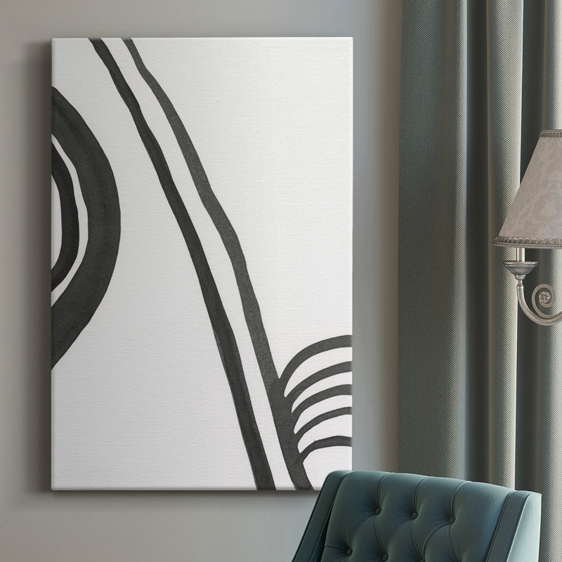 Encre des lignes IV - peinture sur toile tendue, H 12 po x l 8 po x P 1 po