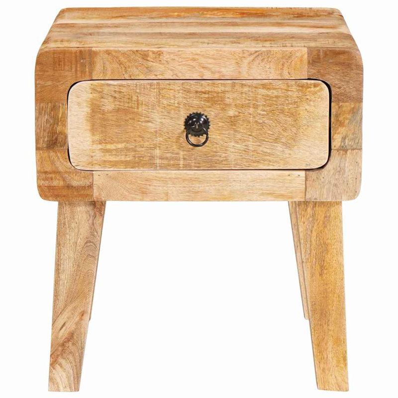 Solid Wood End Table, Light Natural