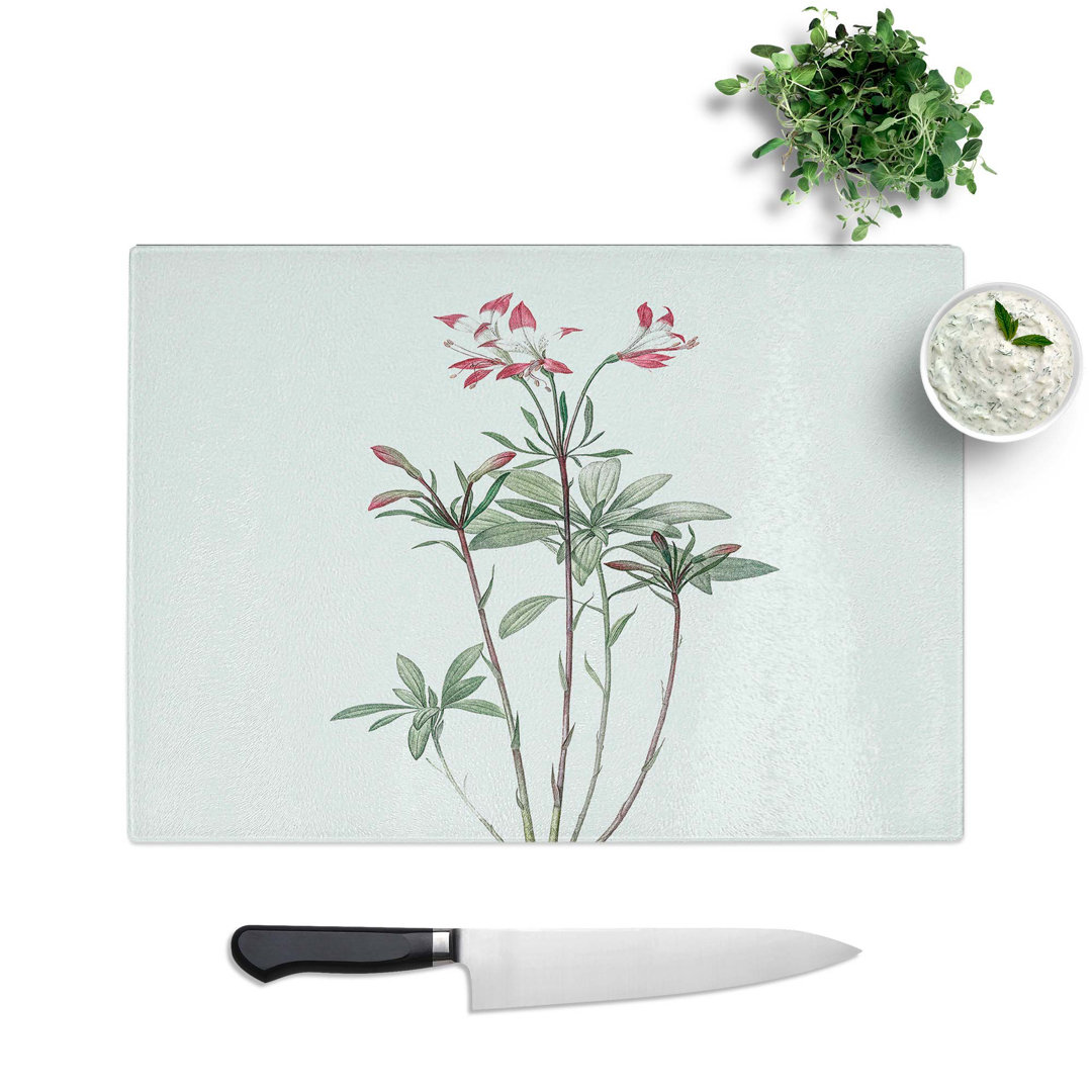 Glass Lily of The incas by Pierre-Joseph Redoute Chopping Board