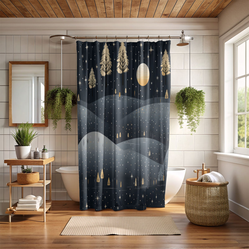 Rideau de douche Festive Eve, H 74 po x l 71 po