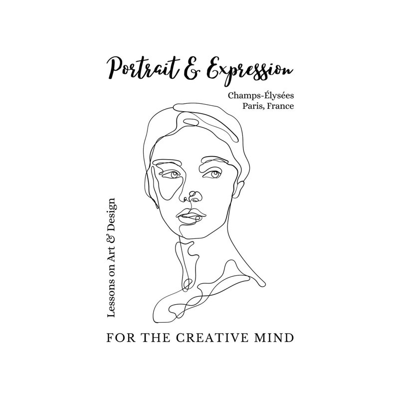 Portrait Line Art Face In Paris, France by Design Harvest - Wrapped Canvas Print, 20.32 cm H x 30.48 cm W