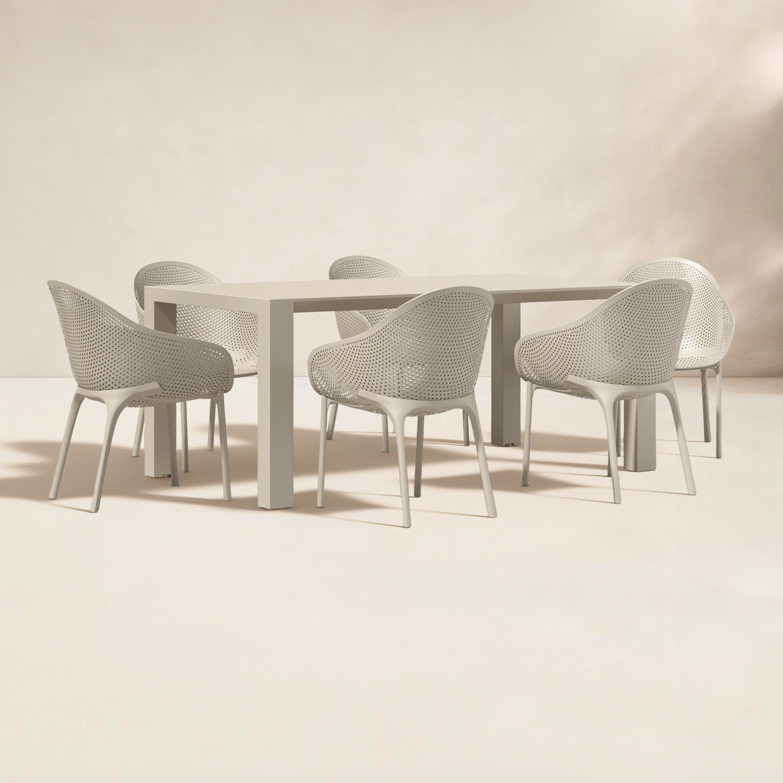 Farrah 39" Patio Dining Set, Taupe