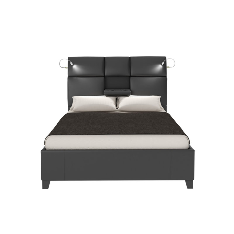Lit plateforme tapissier moderne