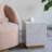 14x14x18" Square Accent Stool with White Capiz Shell Finish and Gold Pedestal Base