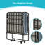 Lit d'invité pliant avec matelas, lit pliant portatif avec roulettes