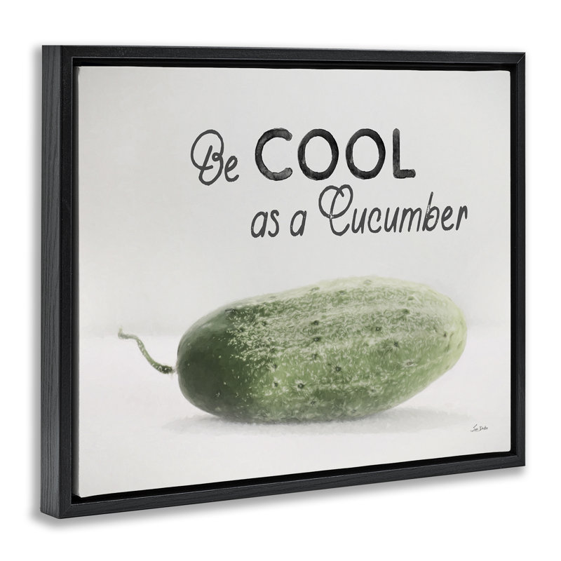 «Cool As A Cucumber Floater», art mural sur toile par Lori Deiter, Cadre flottant noir de jais, H 17 po x l 21 po