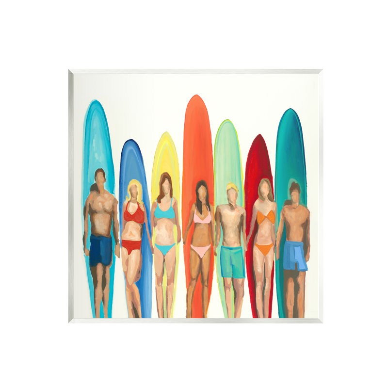 Stupell Industries " Surfers And Boards Summer " by Randy Hibberd