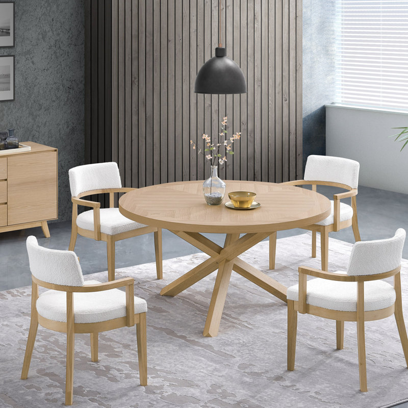 Two Gorge And Oak Side Chairs With Padded Seat, Natural Wood Frame Layout, For Added Comfort Sense, Straight Maintaining Good Posture, Minimalist Dining Addition Chair Of 2, Seating, Warm Aesthetic