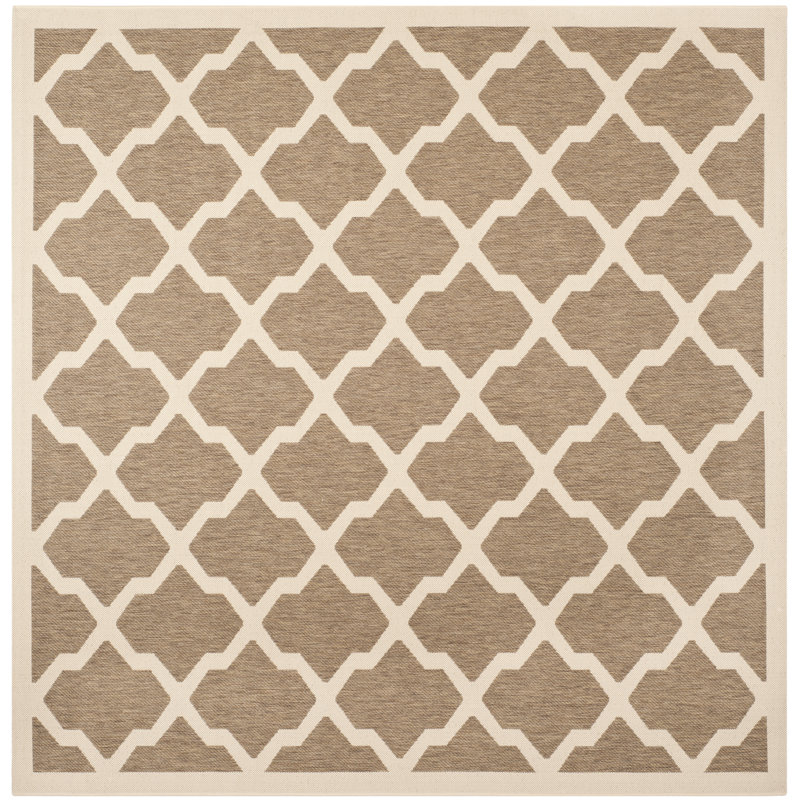 Herefordshire Performance Geometric Indoor/Outdoor Area Rug, Square 7'1