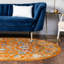 Tapis orange / vert / ivoire tissé à la machine Hilley-1526022485