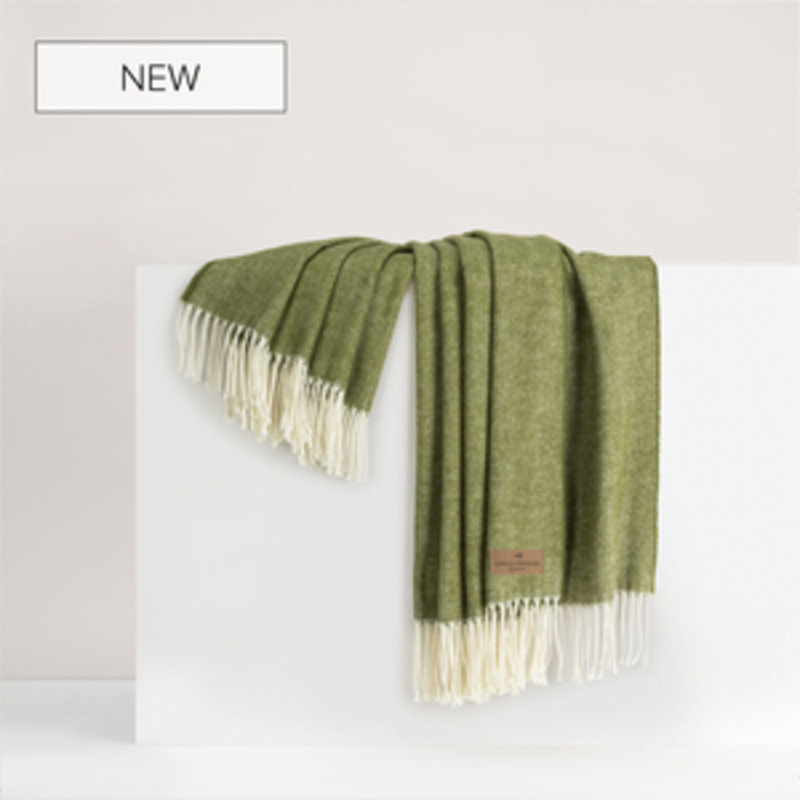 Italian Herringbone Throw, Fern