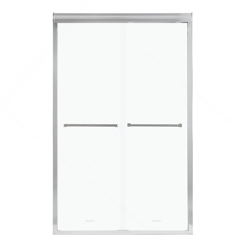 Shower Door 48" W X 76"H Semi-Frameless Bypass Sliding Shower Enclosure, Chrome