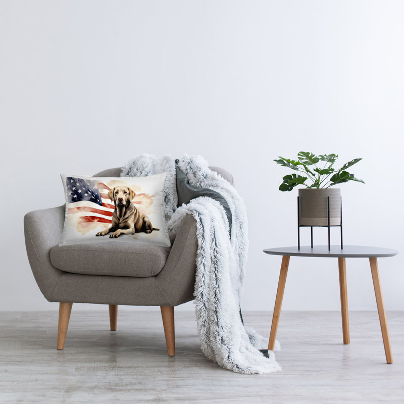 Coussin Patriotic Dog with Flag