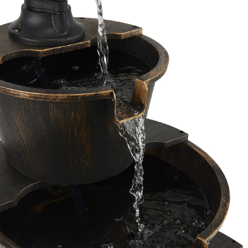 Rustic Pump and Barrel Water Fountain, 40"