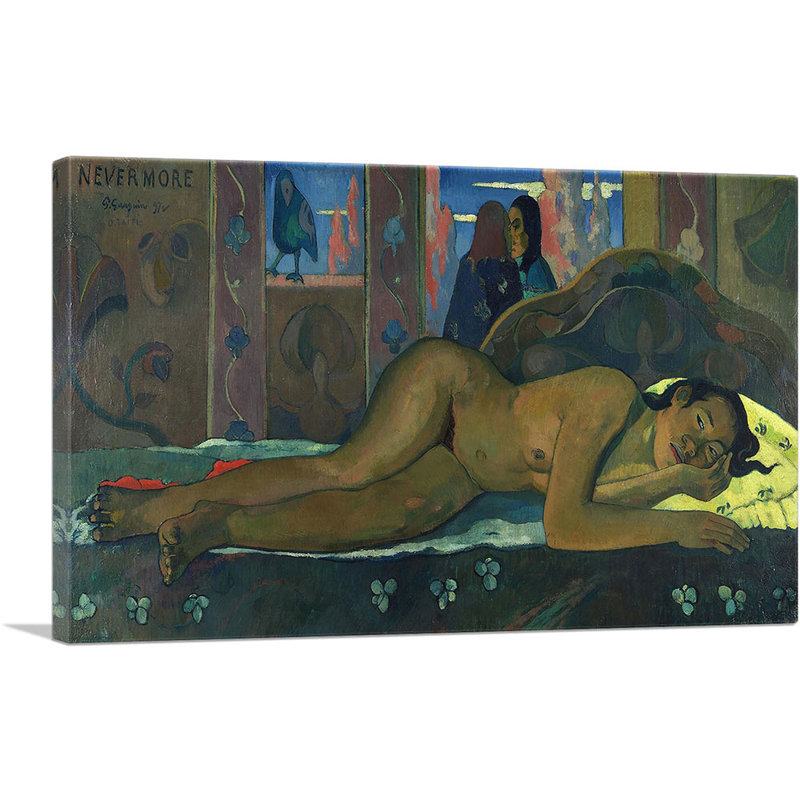 "Nevermore 1897" par Paul Gauguin, reproduction d'art sur toile tendue, H 12 po x l 18 po x 1,5 po