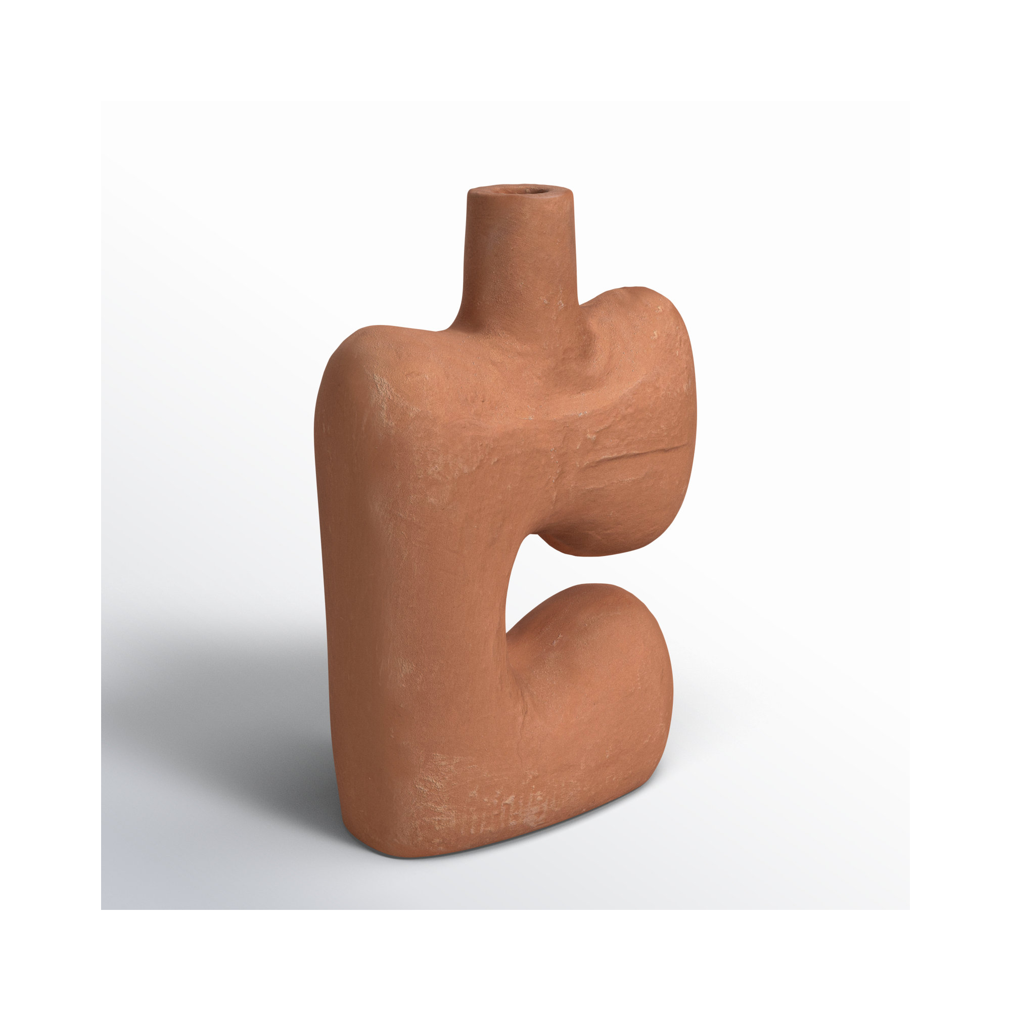 Amador 14'' Paper Mache Table Vase, Terracotta